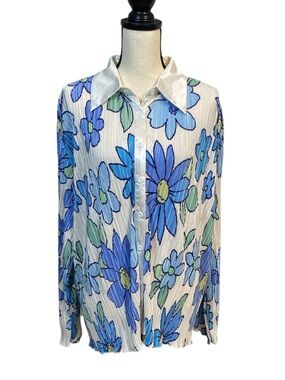 NWT Peppermayo Change of Pace Accordion Pleat Top Blue Blossom 12
